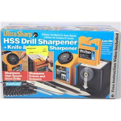 ULTRA SHARP HSS DRILL SHARPENER + KNIFE