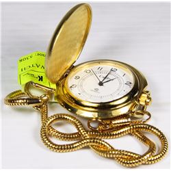 CARDINAL QUARTZ POCKET WATCH & MATCHING CHAIN