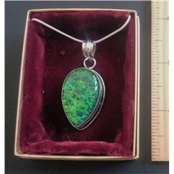 TEAR DROP SHAPED FIRE OPAL (LAB) PENDANT