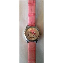HELLO KITTY WATCH WITH PINK BAND & NEW BATTERY
