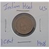 Image 1 : 1908 US INDIAN HEAD 1 CENT COIN