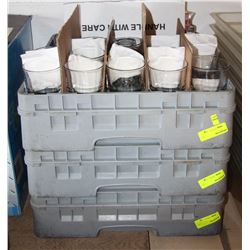 THREE DISH RACKS WITH CONTENTS