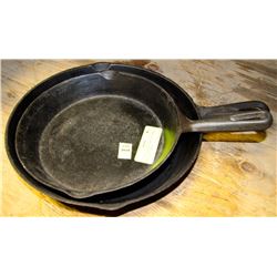 SET OF CAST IRON FRY PAN LARGE AND MEDIUM SIZE
