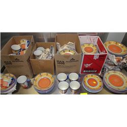 LARGE LOT ASSORTED DISHES HAND PAINTED MULTI-COLOR