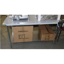 ME09 30"X60" STAINLESS STEEL TABLE - CONDITION NEW