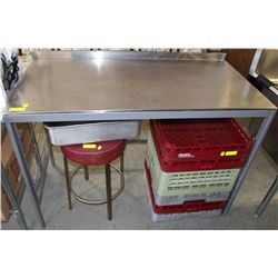 STAINLESS STEEL WORKTOP PREP TABLE