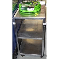 3 SHELF STAINLESS STEEL CART ON WHEELS