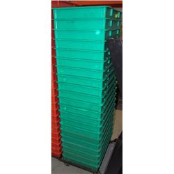 21 GREEN DOUGH BINS ON CART