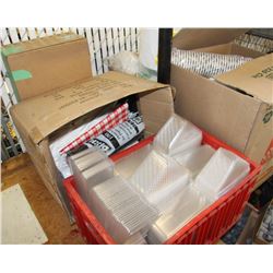 4 BOXES OF MISCELLANOUS PAPER CUPS,DISHES,PLATES