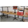 Image 1 : LOT OF 8 42" X 28" USED WOOD TABLES