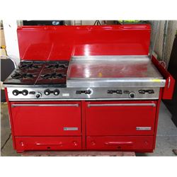 RED GARLAND GRILL AND 4 BURNER STOVE REFURBISHED