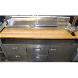 REFRIGERATED PREP TABLE WITH SIDE TABLE FULL