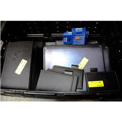 BLACK TUB WITH MENU COVERS & MORE