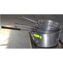 STACK OF 5 COOKING POTS