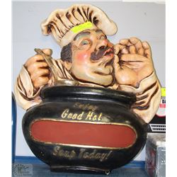 CHEF BON APETITE PLASTER WALL HANGING WITH "ENJOY