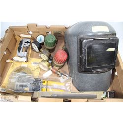 FLAT OF WELDING SUPPLIES INCL HAND RIVETER,AIR