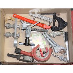 FLAT OF PLUMBING TOOLS INCL. RIDGID, IPEX,