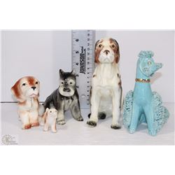 COLLECTION OF 4 ESTATE DOG ORNAMENTS