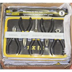 CASE OF FIVE 5PC PRECISION PLIER SET WITH CASES