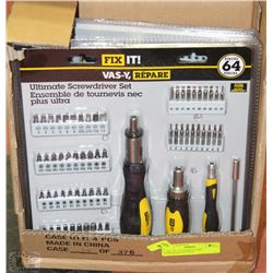 CASE OF 4 ULTIMATE 64PC SCREWDRIVER SETS