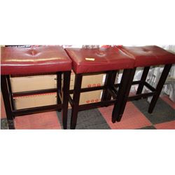 3 LEATHERETTE BAR STOOLS