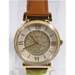 NEW MICHAEL KORS 38MM GOLD PLATED CASE UNISEX