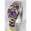 Image 2 : NEW MICHAEL KORS DAY-DATE S/S UNISEX WATCH PURPLE