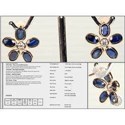 #40-14K Y.GOLD SAPPHIRE&DIAMOND EARRINGS W/COA