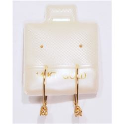 #13-14KT GOLD DIAMOND LEVER BACK EARRINGS W/COA