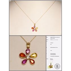 #46-14K YELLOW GOLD DIAMOND PENDANT/CHAIN W/COA