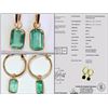 Image 1 : #23-14K Y.GOLD EMERALD & DIAMOND EARRINGS W/COA