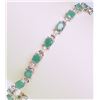 Image 1 : #9-.925 SILVER EMERALD (4.75CT) BRACELET