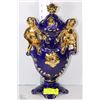 Image 1 : COBALT BLUE & GOLD COLOURED LIDDED URN