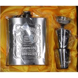STAINLESS STEEL 7OZ JACK DANIELS FLASK & TUMBLER