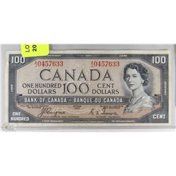 ONE HUNDRED DOLLAR CANADIAN BILL WITH DEVILS FACE