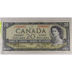 TWENTY DOLLAR CANADIAN BANK NOTE 1954