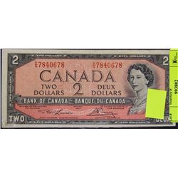 1954 CANADIAN TWO DOLLAR BANKNOTE