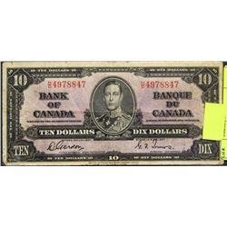 1937 CANADIAN TEN DOLLAR BANKNOTE