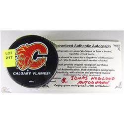 JONAS HOGLUND GUARANTEED AUTHENTIC AUTOGRAPH PUCK