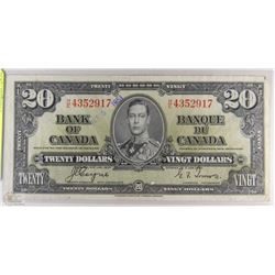 TWENTY DOLLAR CANADIAN BANK NOTE 1937