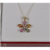 Image 1 : 14K YELLOW GOLD DIAMOND SAPPHIRE PENDANT NECKLACE