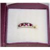 Image 1 : 14K WHITE GOLD RING WITH DIAMONDS AND RUBIES W/COA