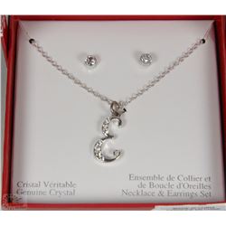 CRYSTAL EARRINGS AND CHAIN SET  NEW