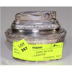 RONSON QUEEN ANNE SILVER PLATED TABLE LIGHTER
