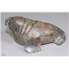 Image 1 : INUIT CARVED SOAPSTONE SEA LION - SIGNED BY ARTIST