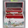 Image 1 : VINTAGE MUSICAL JEWELLERY BOX WITH CONTENTS