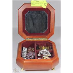 MUSICAL JEWELLERY BOX WITH CONTENTS