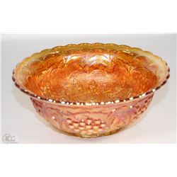 FRUIT PATTERNED CARNIVAL GLASS DISH