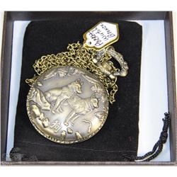 BRONZE POCKET WATCH WITH WOLVES