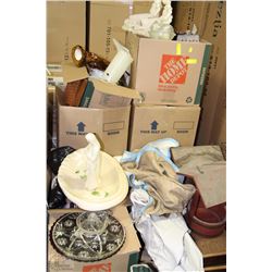 ESTATE PALLET OF ASST. ORNAMENTS, COLLECTIBLES,